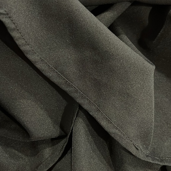 Ann Taylor long sleeve lace trim black pleated front mini dress size 8 - Picture 9 of 11